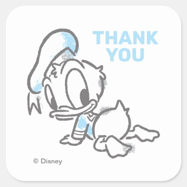 Donald_Duck_Baby_Shower_-_Thank_You_Square_Sticker_2 Donald Duck Baby Shower Thank You Square Sticker