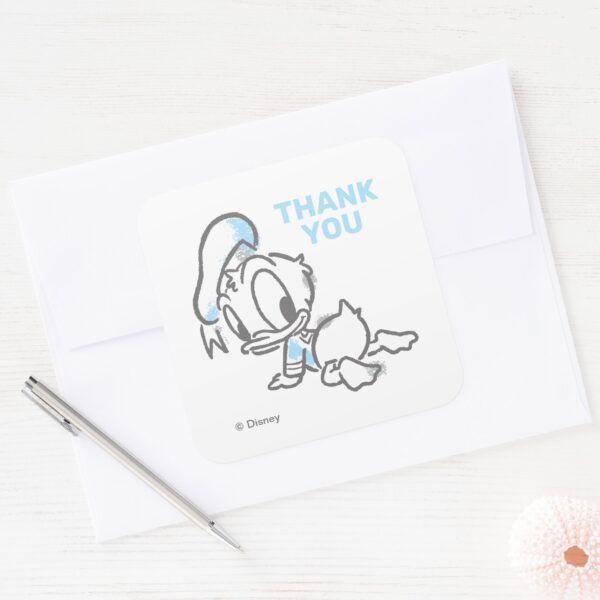 Donald_Duck_Baby_Shower_-_Thank_You_Square_Sticker_4 Donald Duck Baby Shower Thank You Square Sticker
