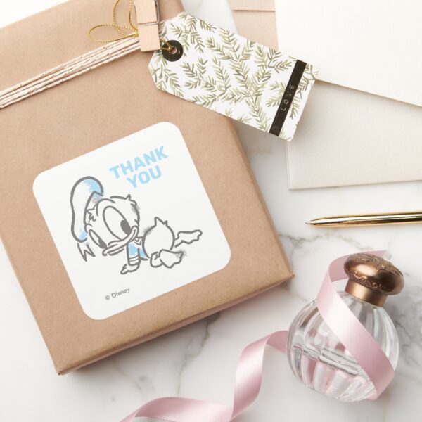 Donald_Duck_Baby_Shower_-_Thank_You_Square_Sticker_6 Donald Duck Baby Shower Thank You Square Sticker
