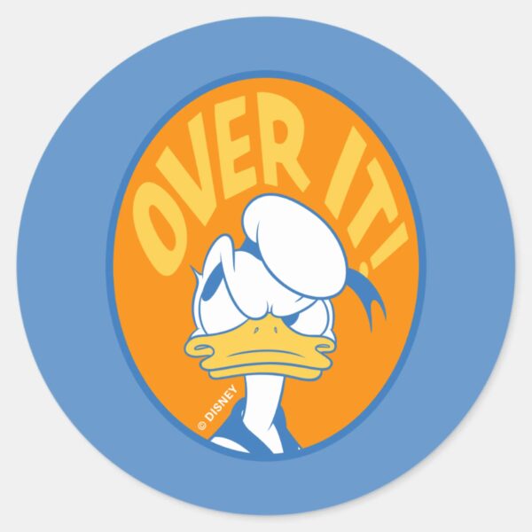 Donald_Duck_Over_It!_Classic_Round_Sticker_1 Donald Duck Over It Classic Round Sticker