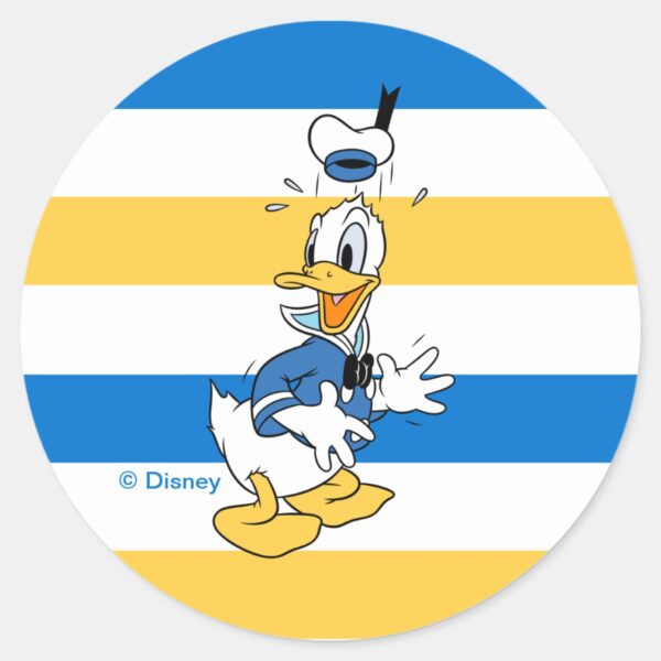 Donald_Duck_Surprise_Classic_Round_Sticker_1 Donald Duck Surprise Classic Round Sticker