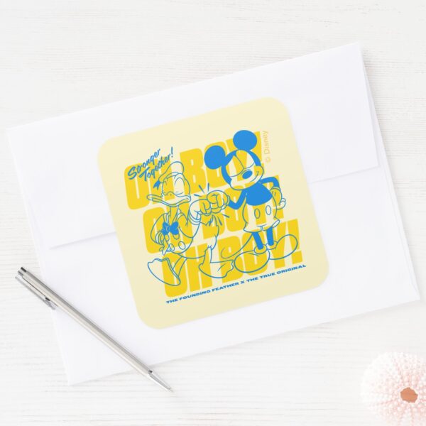 Donald_Duck_&_Mickey_Fist_Bump_Oh_Boy!_Square_Sticker_3 Donald Duck Mickey Fist Bump Oh Boy Square Sticker