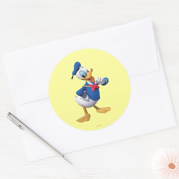 Donald_Duck___Arm_Up_Classic_Round_Sticker_3 Donald Duck Arm Up Classic Round Sticker