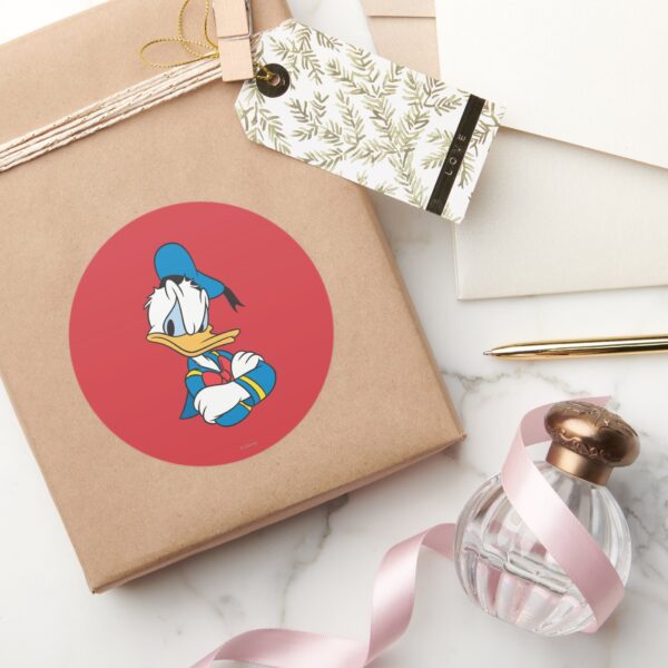 Donald_Duck___Arms_Crossed_Classic_Round_Sticker_5 Donald Duck Arms Crossed Classic Round Sticker