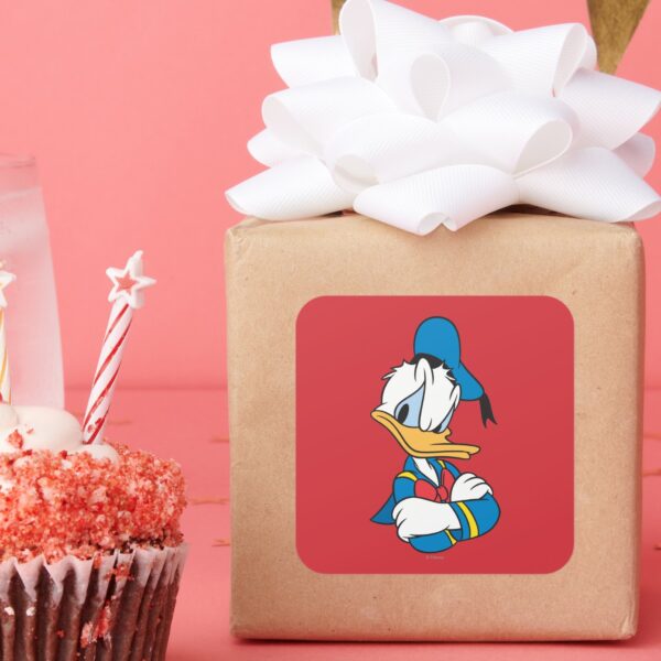 Donald_Duck___Arms_Crossed_Square_Sticker_6 Donald Duck Arms Crossed Square Sticker