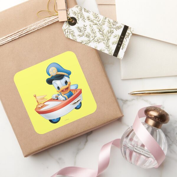 Donald_Duck___Boat_Baby_Square_Sticker_5 Donald Duck Boat Baby Square Sticker