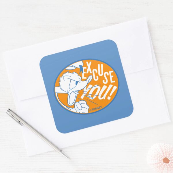 Donald_Duck___Excuse_You_Square_Sticker_3 Donald Duck Excuse You Square Sticker