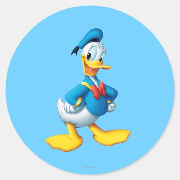 Donald_Duck___Happy_Classic_Round_Sticker_1 Donald Duck Happy Classic Round Sticker