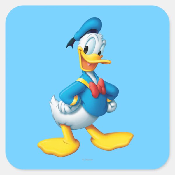 Donald_Duck___Happy_Square_Sticker_1 Donald Duck Happy Square Sticker