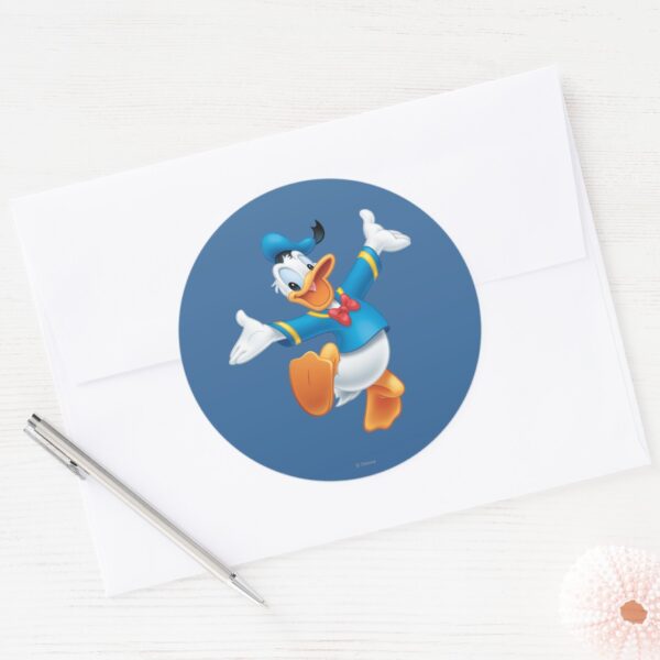 Donald_Duck___Jumping_Classic_Round_Sticker_3 Donald Duck Jumping Classic Round Sticker