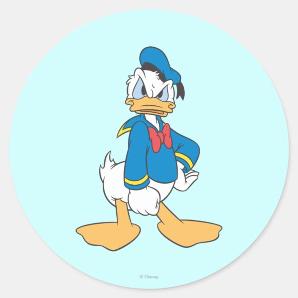 Donald_Duck___One_Hand_on_Hip_Classic_Round_Sticker_1 Donald Duck One Hand On Hip Classic Round Sticker