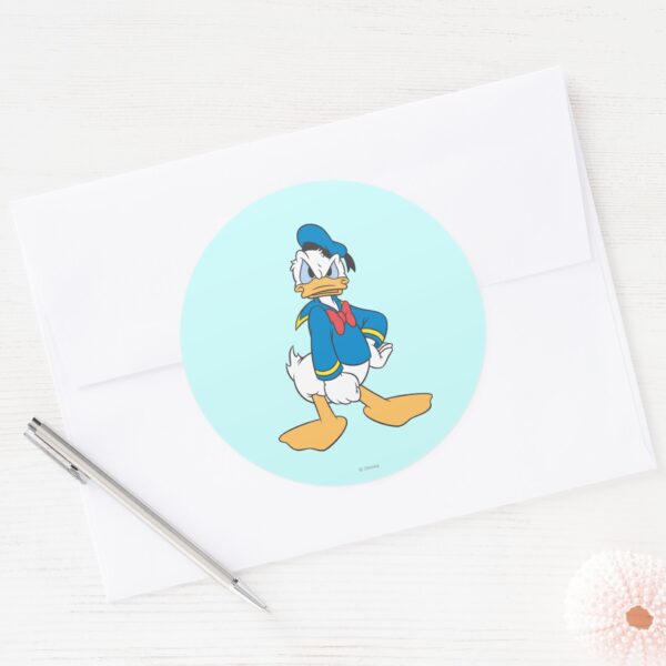 Donald_Duck___One_Hand_on_Hip_Classic_Round_Sticker_3 Donald Duck One Hand On Hip Classic Round Sticker