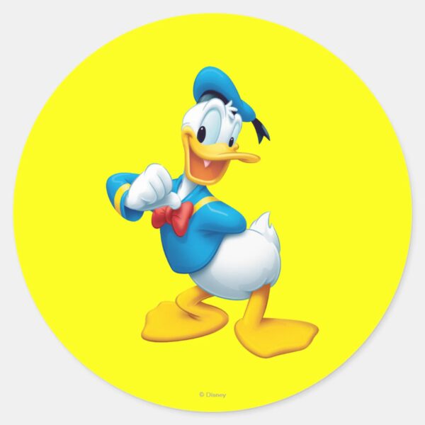 Donald_Duck___Posing_Classic_Round_Sticker_1 Donald Duck Posing Classic Round Sticker