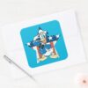 Donald_Duck___Salute_with_Patriotic_Star_Square_Sticker_3 Donald Duck Salute With Patriotic Star Square Sticker