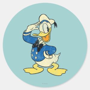 Donald Duck Vintage Classic Round Sticker