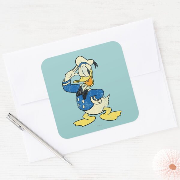 Donald Duck Vintage Square Sticker