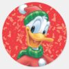 Donald Duck In Winter Clothes Classic Round Sticker