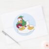 Donald Throwing A Snowball Classic Round Sticker