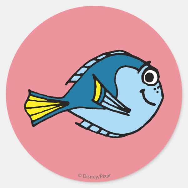 Dory_Cartoon_Classic_Round_Sticker_1 Dory Cartoon Classic Round Sticker