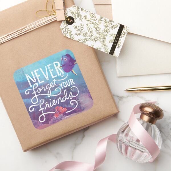 Dory_&_Nemo___Never_Forget_Your_Friends_Square_Sticker_5 Dory Nemo Never Forget Your Friends Square Sticker