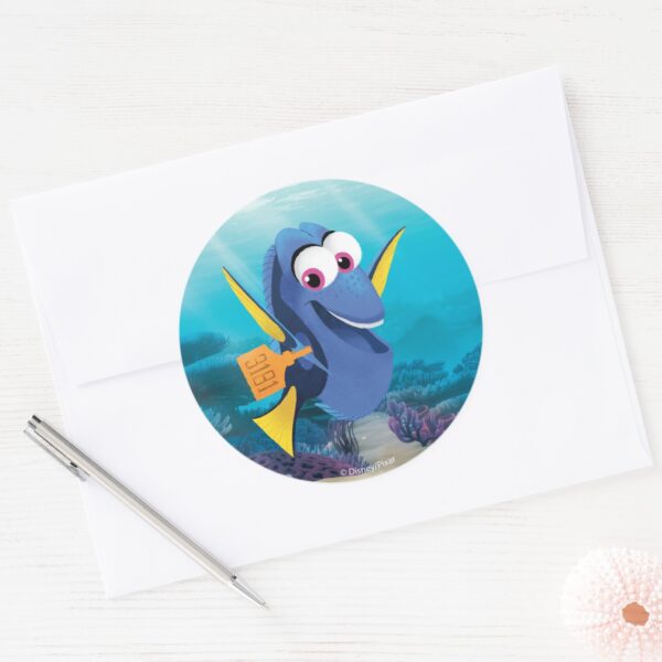 Dory___Finding_Who_Classic_Round_Sticker_3 Dory Finding Who Classic Round Sticker
