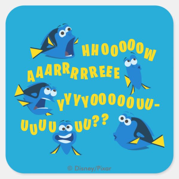Dory___How_Are_You__Square_Sticker_1 Dory How Are You Square Sticker