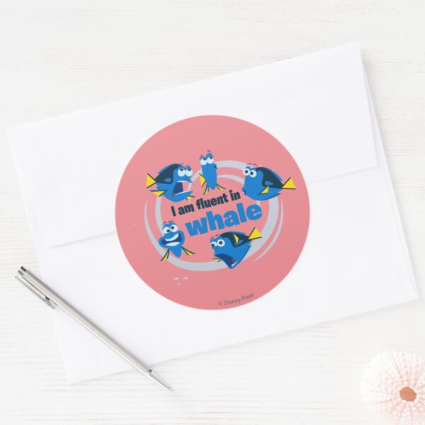 Dory___I_am_Fluent_in_Whale_Classic_Round_Sticker_3 Dory I Am Fluent In Whale Classic Round Sticker