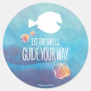 Dory Let The Shells Guide Your Way Classic Round Sticker