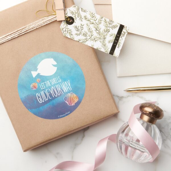 Dory___Let_the_Shells_Guide_Your_Way_Classic_Round_Sticker_5 Dory Let The Shells Guide Your Way Classic Round Sticker