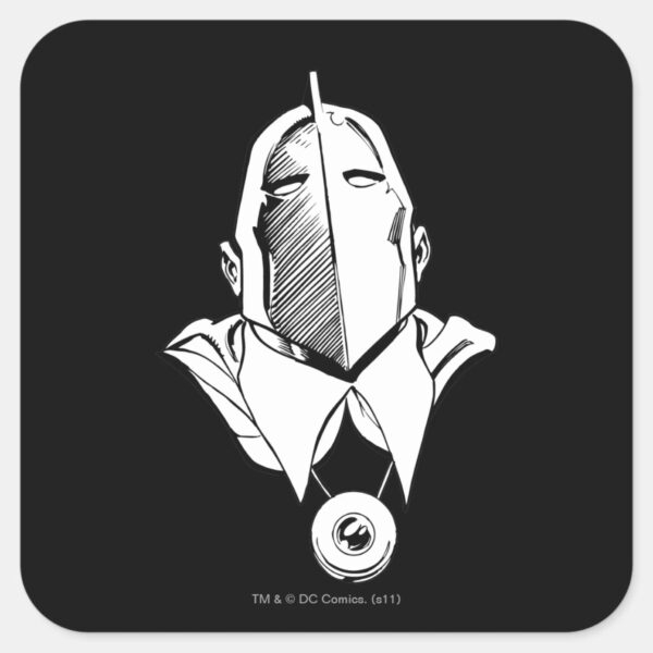 Dr. Fate Mask Outline Square Sticker