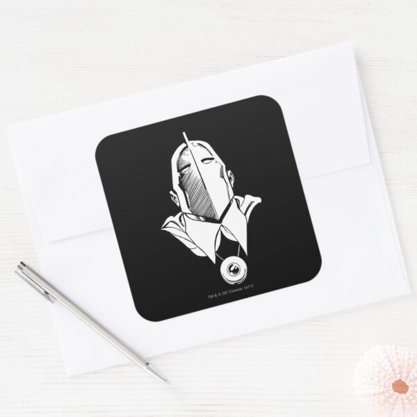 Dr. Fate Mask Outline Square Sticker