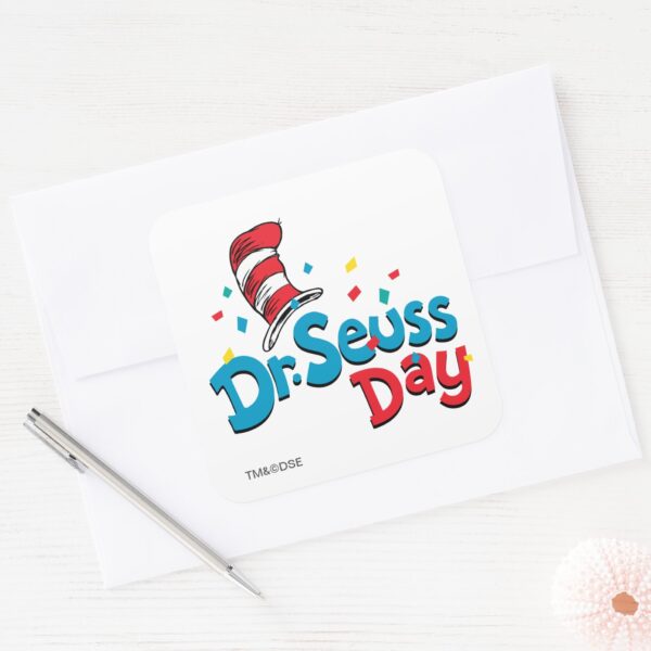 Dr._Seuss_Day___Confetti_Square_Sticker_3 Dr. Seuss Day Confetti Square Sticker