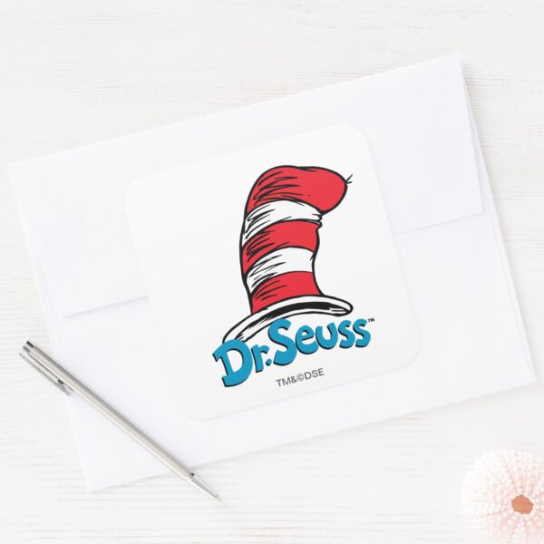 Dr._Seuss_Hat_Logo_Square_Sticker_3 Dr. Seuss Hat Logo Square Sticker