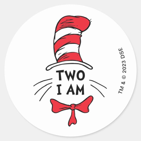Dr._Seuss___Cat_in_the_Hat_-_Two_I_Am_Birthday_Classic_Round_Sticker_1 Dr. Seuss Cat In The Hat Two I Am Birthday Classic Round Sticker