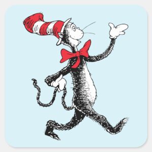 Dr. Seuss Cat In The Hat Cat Walk Square Sticker