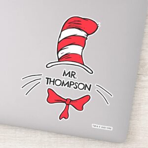 Dr. Seuss Cat In The Hat Custom Teacher Name Sticker