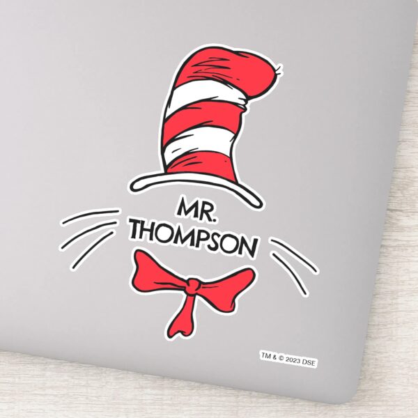 Dr. Seuss Cat In The Hat Custom Teacher Name Sticker