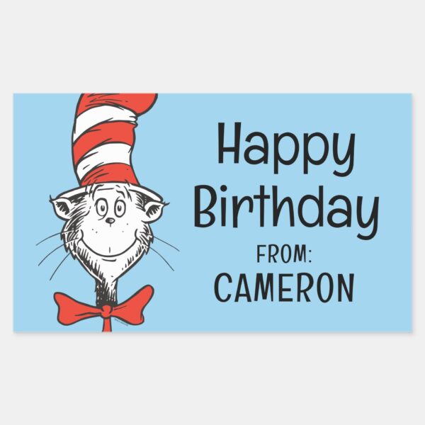 Dr._Seuss___Cat_in_the_Hat_Head_-_Vintage_Rectangular_Sticker_1 Dr. Seuss Cat In The Hat Head Vintage Rectangular Sticker