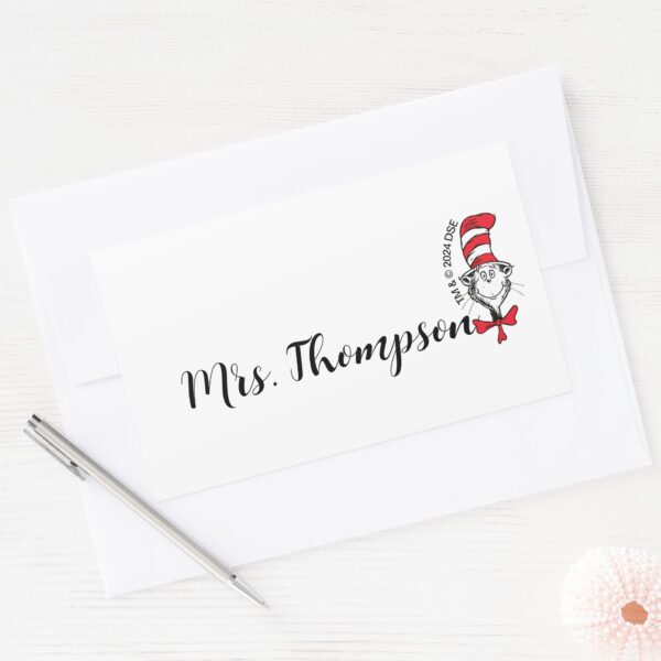 Dr. Seuss Cat In The Hat Icon Custom Name Rectangular Sticker