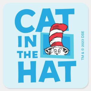 Dr. Seuss Cat In The Hat Logo Square Sticker