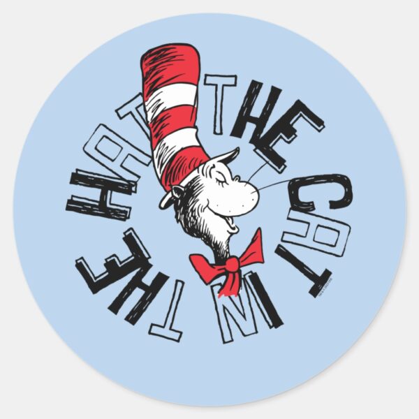 Dr. Seuss Cat In The Hat Round Art Classic Round Sticker