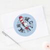 Dr. Seuss Cat In The Hat Round Art Classic Round Sticker