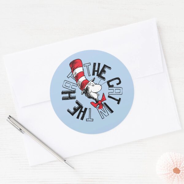 Dr. Seuss Cat In The Hat Round Art Classic Round Sticker