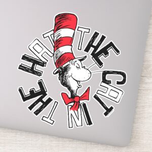 Dr. Seuss Cat In The Hat Round Art Sticker