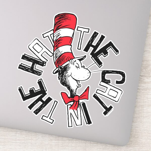 Dr. Seuss Cat In The Hat Round Art Sticker