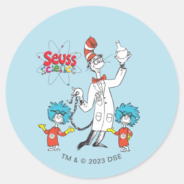 Dr. Seuss Cat In The Hat Seuss Science Classic Round Sticker