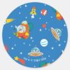 Dr. Seuss Cat In The Hat Space Pattern Classic Round Sticker
