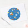Dr. Seuss Cat In The Hat Space Pattern Classic Round Sticker