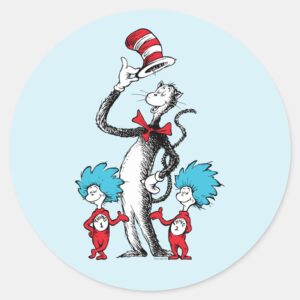 Dr. Seuss Cat In The Hat Thing One Thing Two Classic Round Sticker
