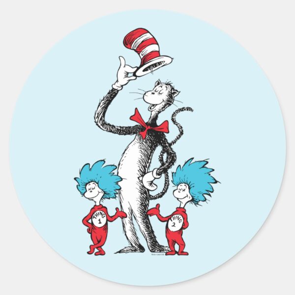 Dr._Seuss___Cat_in_the_Hat,_Thing_One_&_Thing_Two_Classic_Round_Sticker_1 Dr. Seuss Cat In The Hat Thing One Thing Two Classic Round Sticker